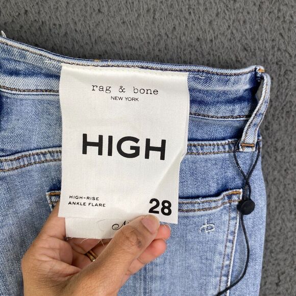 Rag & Bone Nina High-Rise Ankle Flare Jeans Seabrook Light Wash size 28 - Picture 13 of 14